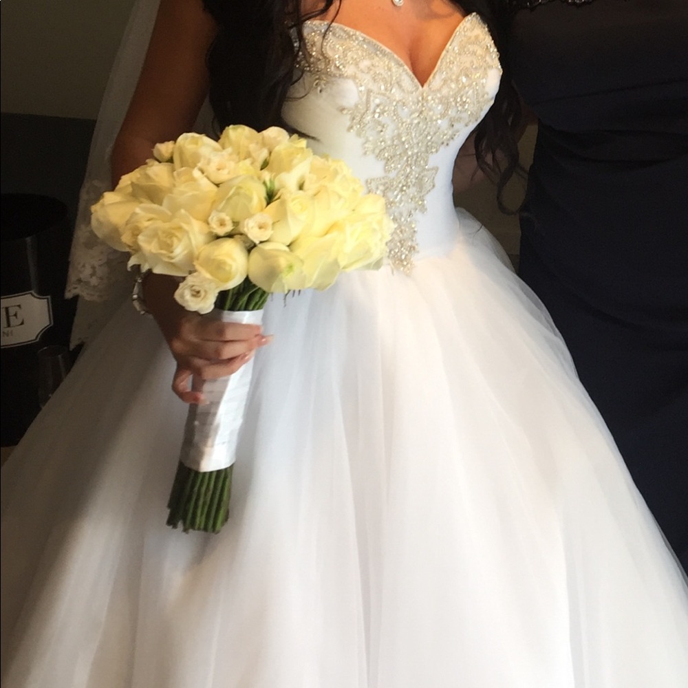 Beautiful white princess wedding gown